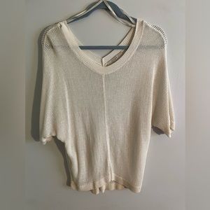 Loft Cream open knit shirt